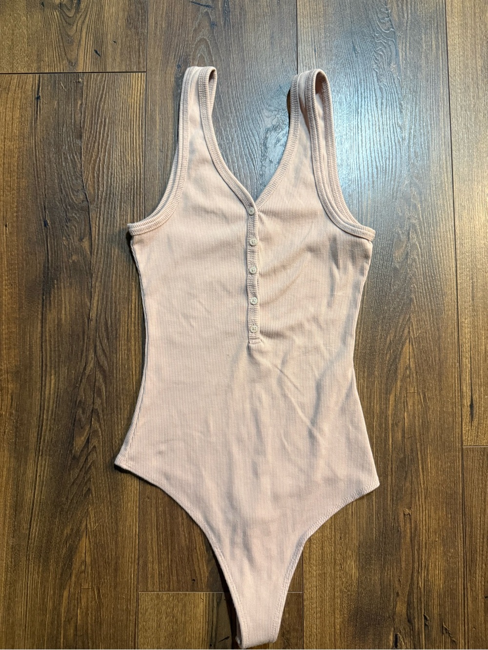 Abercrombie & Fitch Women’s Ribbed Sleeveless Bodysuit Sand Size Small Thong